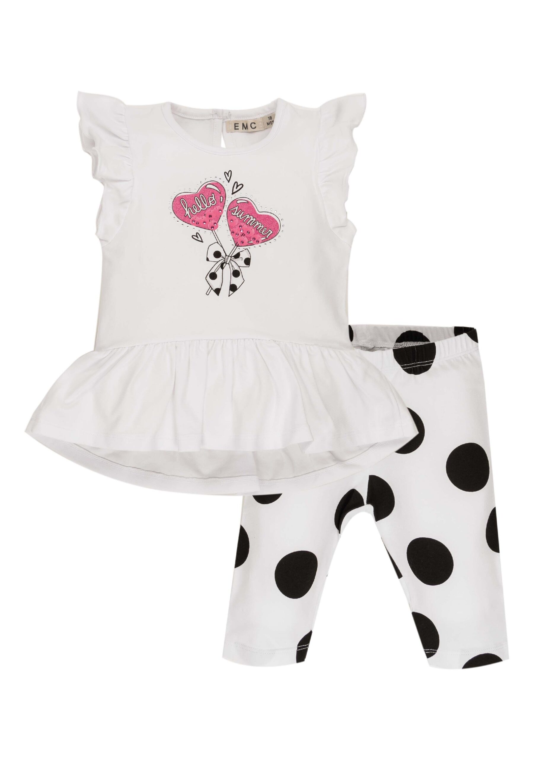 EMC - White Spot Legging Set - CO3023 - Bunny and Bear Designer  Childrenswear Glasgow